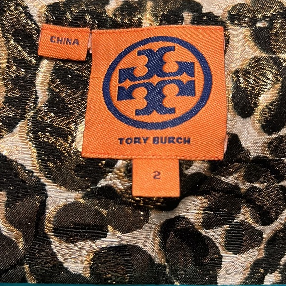 NWOT Tory Burch Black Leopard Metallic Fur Animal Print Jacket Size 2 - Picture 3 of 6